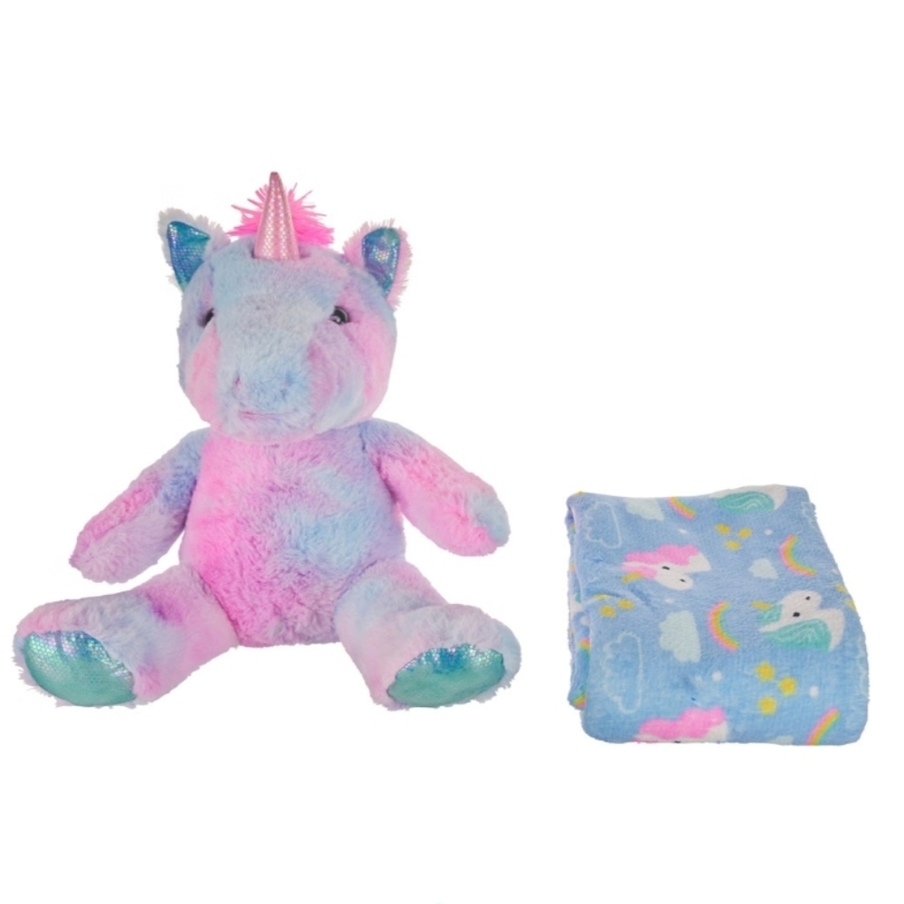 New! Homerbest Plush Unicorn With Throw Blanket